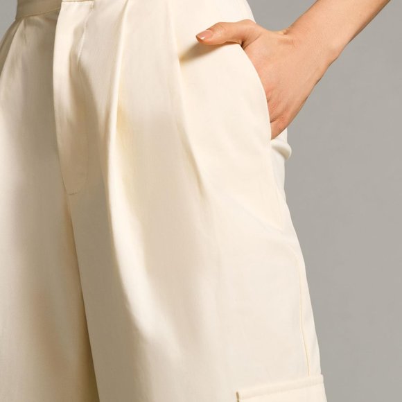 Anthropologie Du Paradis Cargo Cotton Chino Trousers Size 16 NWT - Picture 2 of 14